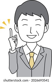A businessman who guides with a smile
