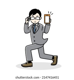 A businessman who has a smartphone.