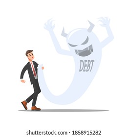 Businessman who is haunted by debt in his life