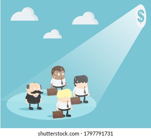 businessman who is hypnotized with money