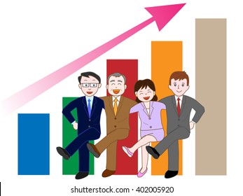 The businessman who is pleased by success of the business