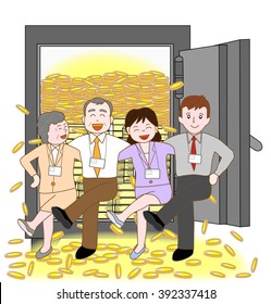 The businessman who is pleased that business succeeds.