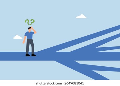 businessman who thinks in several ways to make decision.