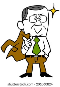 Businessman who took off the jacket