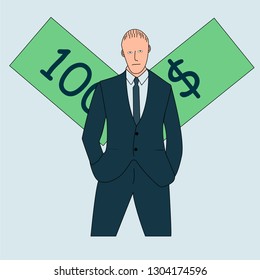 Businessman who wants money