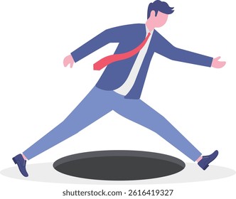 Businessman win in business competition, lead company achievement, motivation to solve problem, overcome obstacles, Vector illustration design concept in flat style

