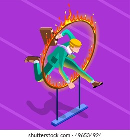 Businessman win career concept infographic vector design 3D character ambitious men. Man ambition isometric businessman man Vector career businessman win Isometric Business character career management