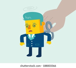 Businessman With Wind-up 