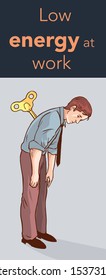 Businessman with wind-up key illustration