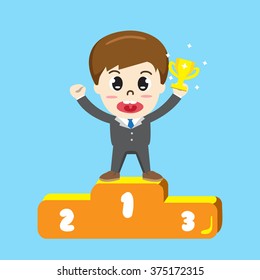 businessman winner number one- vector illustration