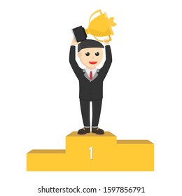 businessman winners in podium design