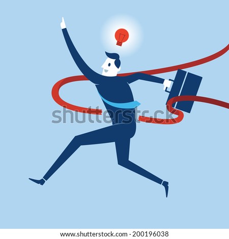 Businessman Winning. Vector