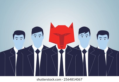 Businessman in a Wolf mask