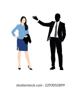 Businessman and woman illustration, Office woman and man illustration, Business vector presentation icons