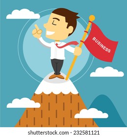 Businessman won. Vector flat illustration