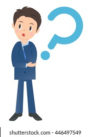 Businessman wonder, male company employee of illustration material