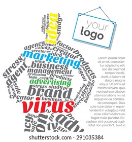 Businessman of the words. Marketer. White background