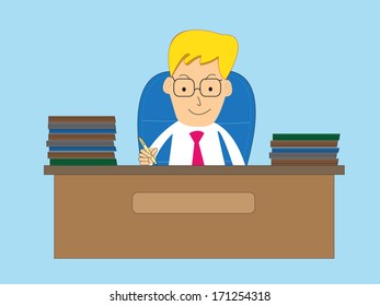 businessman work at desk