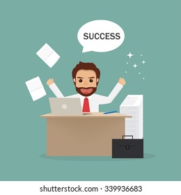 businessman work with document paper at office work. business people character.