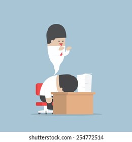 Businessman work hard until dead, VECTOR, EPS10