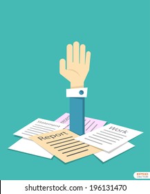 Businessman and work hard. Vector illustration