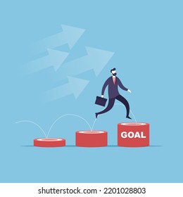 Businessman work hark to reach goal vector illustration concept, usable for, template, ui, web, mobile app, poster, banner, flyer, info. Business concept vector illustration.