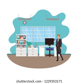 businessman in the work office avatar character