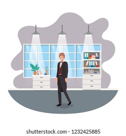 businessman in the work office avatar character