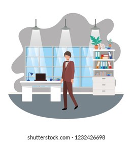 businessman in the work office avatar character