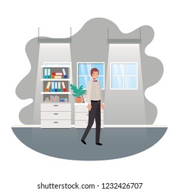 businessman in the work office avatar character