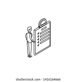 businessman worker with checklist vector ilustration