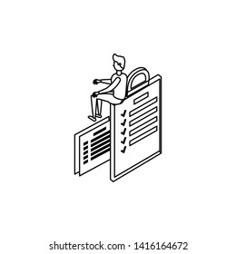 businessman worker with checklist vector ilustration