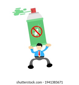 empresario erradiquísima bicho de cucaracha insecticida caricatura doodle diseño plano ilustración vectorial