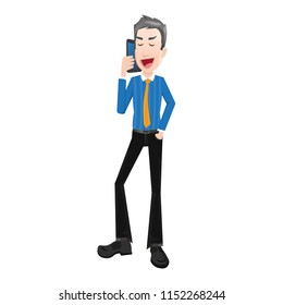 Businessman worker manager boss employee talking over a smartphone