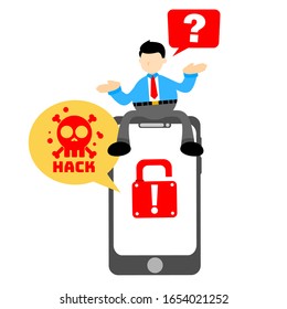 ilustración de diseño plano de protección de hackers y empresarios que se utiliza bien para la presentación