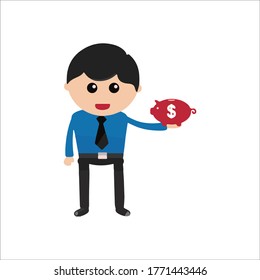 Businessman working character design cartoon style 