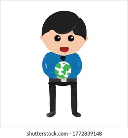 Businessman working character design cartoon style 