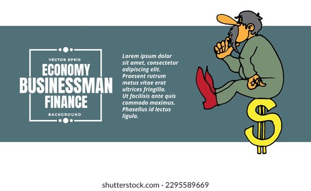 Businessman working character design. Cartoon person 