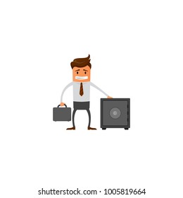 Businessman working character design set. Vector design.