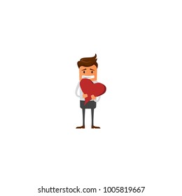 Businessman working character design set. Vector design.