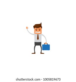 Businessman working character design set. Vector design.