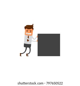 Businessman working character design set. Vector design.