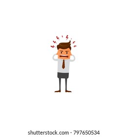 Businessman working character design set. Vector design.
