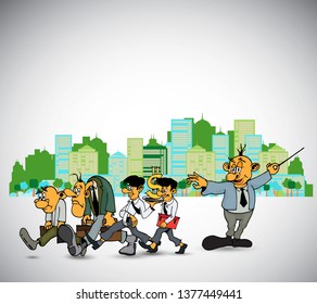 Businessman working character design, vector