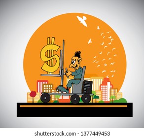 Diseño de caracteres de trabajo de hombre de negocios, vector