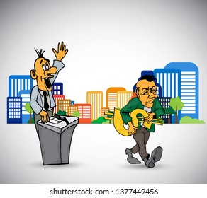 Businessman working character design, vector