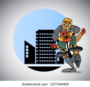 Businessman working character design, vector