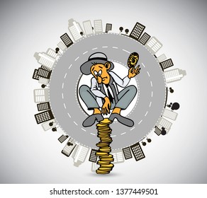 Diseño de caracteres de trabajo de hombre de negocios, vector
