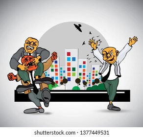 Businessman working character design, vector