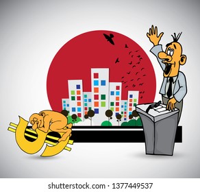 Diseño de caracteres de trabajo de hombre de negocios, vector